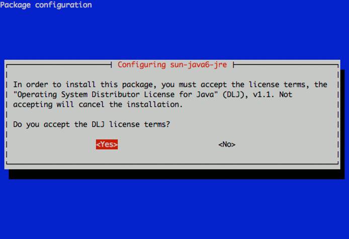 Accepting the Sun Java 6 JDK license. Accepting the Sun Java 6 JDK license.