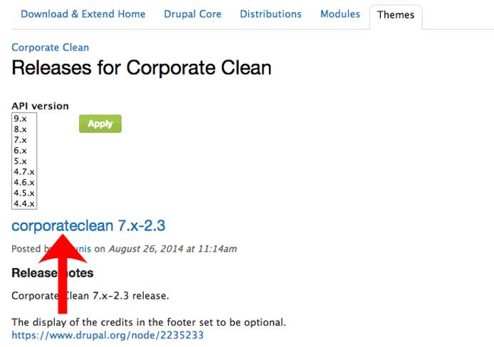 Corporate Clean Drupal Theme Notes.