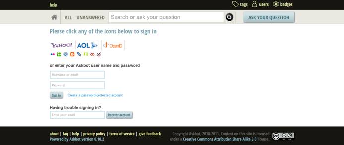 create an askbot admin account create an askbot admin account