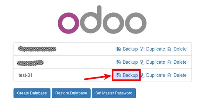 Back up a database in Odoo Back up a database in Odoo