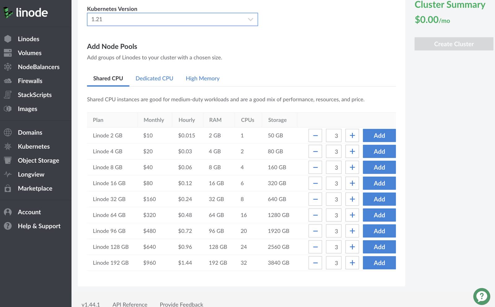 Select your cluster&rsquo;s resources