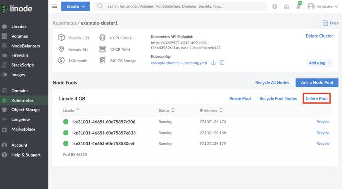 Delete your cluster&rsquo;s node pool