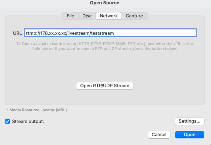 Network configuration for VLC Network configuration for VLC