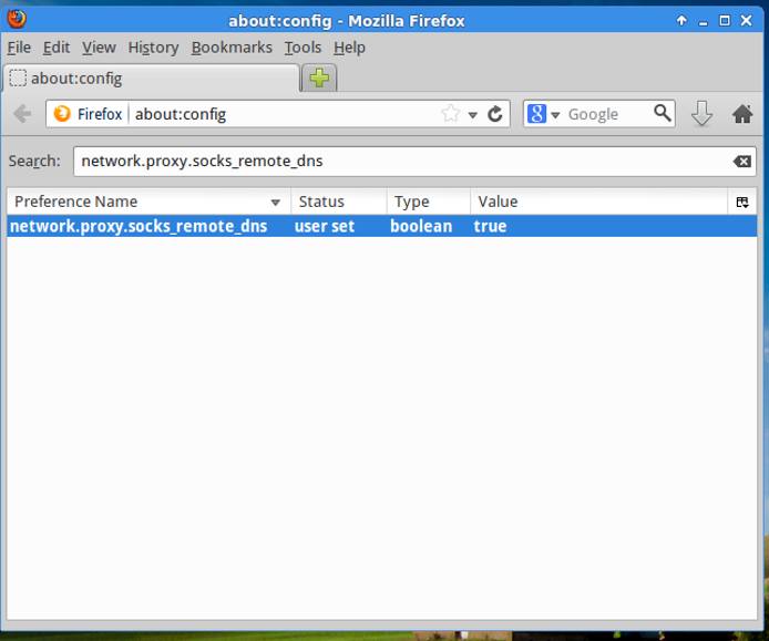 Firefox network.proxy.socks\_remote\_dns value changed.