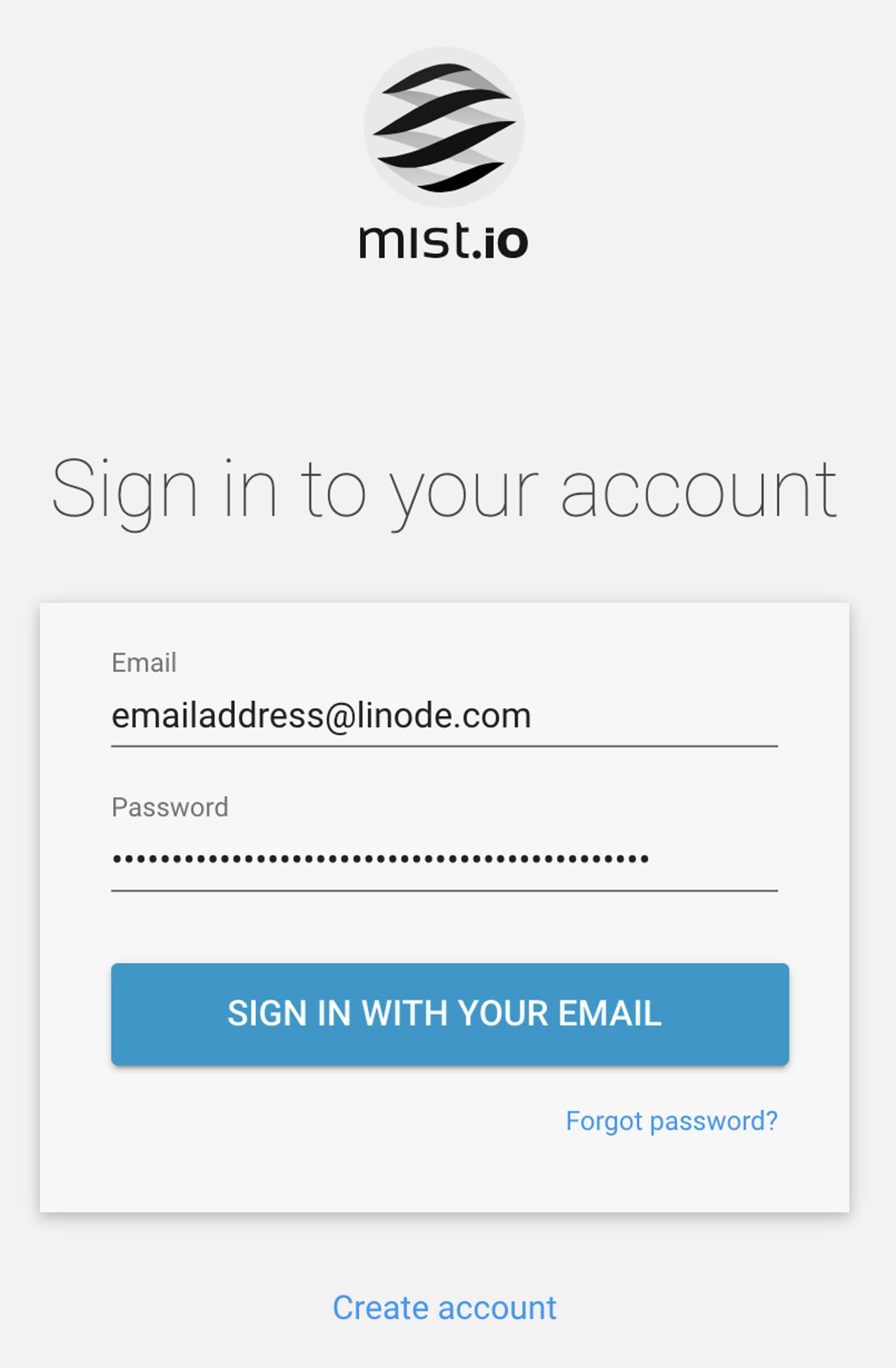Mist.io Account Creation Mist.io Account Creation