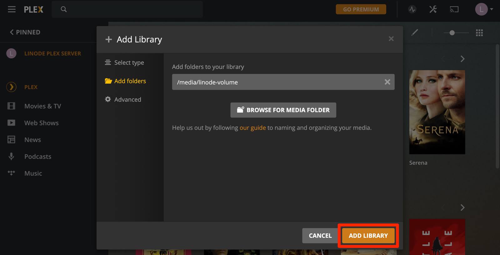 Add Media Library — Finish