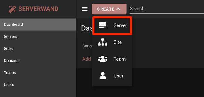 Create a ServerWand Server Create a ServerWand Server
